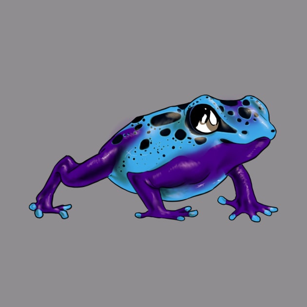 Blue poison dart frog by Furia And Mimma