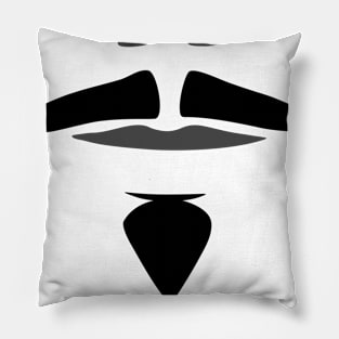 Gray and Black D'Artagnan Musketeer Mustache and Goatee Pillow