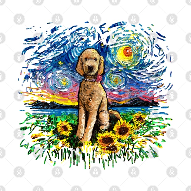 Goldendoodle Night 2 (version 2) by sagittariusgallery