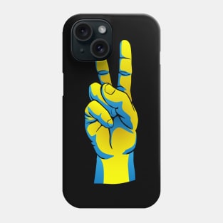 Peace for Ukraine Ukrainian Pride Hand Peace Sign Design Phone Case