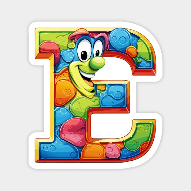 letter E cartoon art v2 Magnet by H2Ovib3s