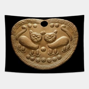 Golden Inca Cats pendant Tapestry