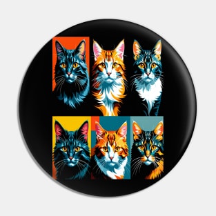 Pop Art Cat Portraits Pin