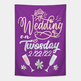 Twosday Wedding on Twosday 2s Day Bachelors & Bachelorettes Tapestry