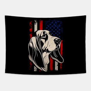 Urban Hound Harmony Basset Beauty American Flag for Dog Enthusiasts Tapestry