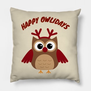 Happy Owlidays v3 Pillow