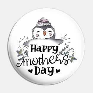 I Love My Mama Penguin Cute Happy Mothers Day Gift Pin