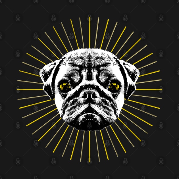 Holy Golden Pug by R LANG GRAPHICS