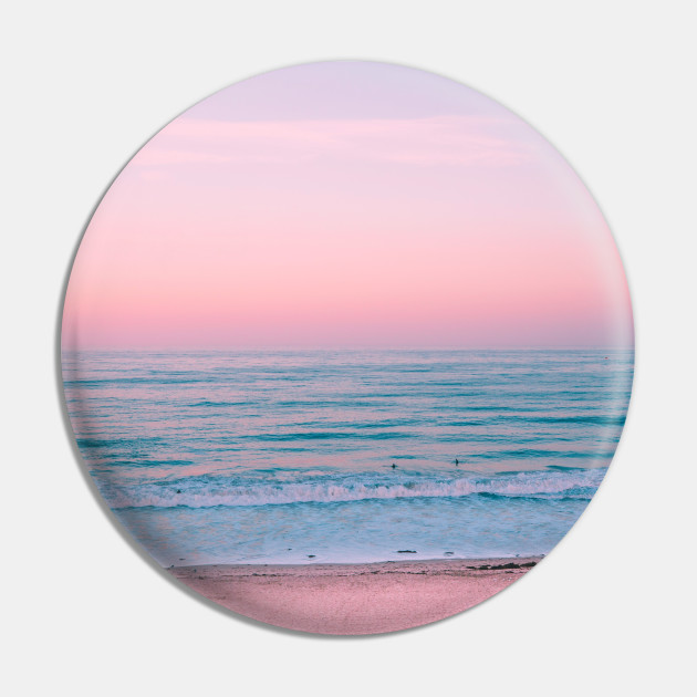 Pink Beach Sunset Pink Sunset Pin Teepublic