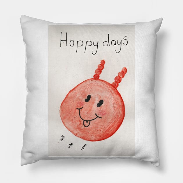 Hoppy days Pillow by Charlotsart