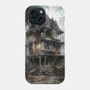 Gothic Futurism House in the Old Ancient Woods Phone Case