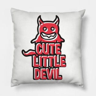 Cute little devil illustration funny gift Pillow