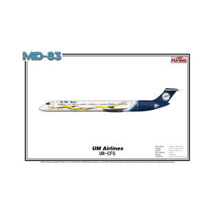 McDonnell Douglas MD-83 - UM Airlines (Art Print) T-Shirt