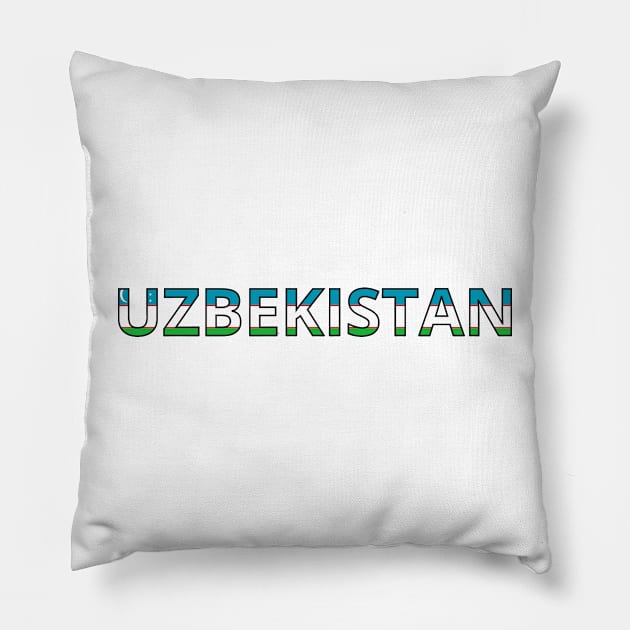 Drapeau  Uzbekistan Pillow by Pixelforma