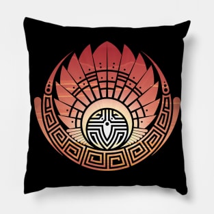 Orange Tribal Glyph Pillow