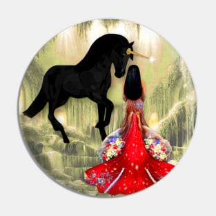 Magical Mermaid and Magical Black Unicorn Pin