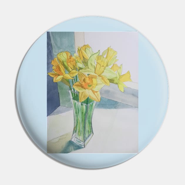 Daffodils in a vase watercolour painting Pin by esvb