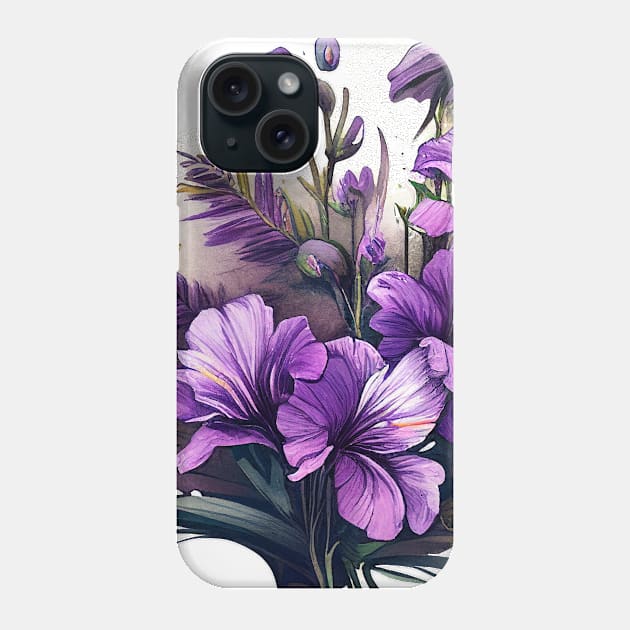 Purple Flowers Phone Case by Mixtgifts