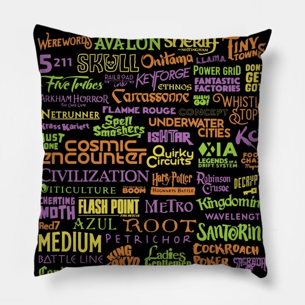 Ultimate Board Gamer in Color Pillow by polliadesign