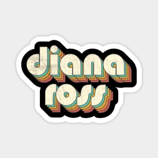 Retro Vintage Rainbow Diana Letters Distressed Style Magnet