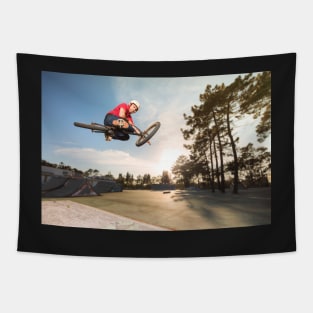 BMX Bike Stunt Table Top Tapestry