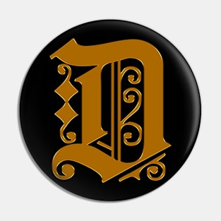 Golden Letter D Pin