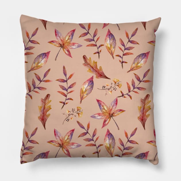 All The Leaves Are Brown Autumn Fall Pattern Pillow by NatureGlow