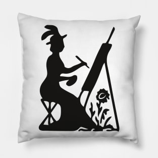 Female artist silhouette Pillow