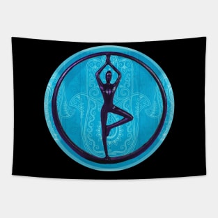 Yoga Hamsa Peace Standing Tree Tapestry