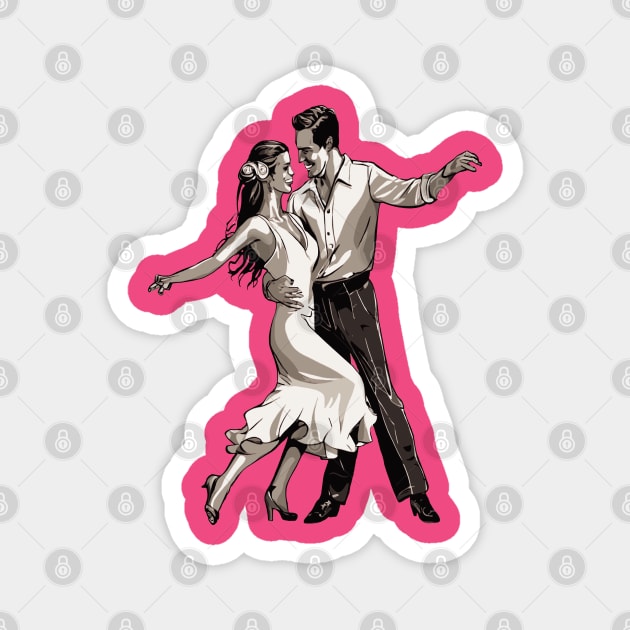 Couple Dancing Happy Vibe Magnet by taiche