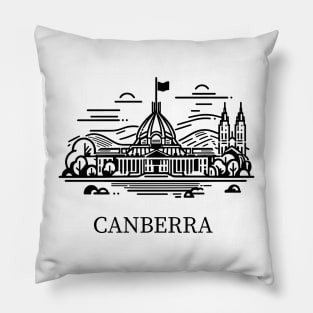 canberra line art illustration Pillow