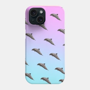 Dolphins Pattern Pink Blue Gradient VSCO Women's Vaporwave Gift Phone Case