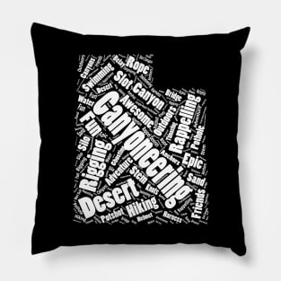 Utah Canyoneering Wordle (White) Pillow