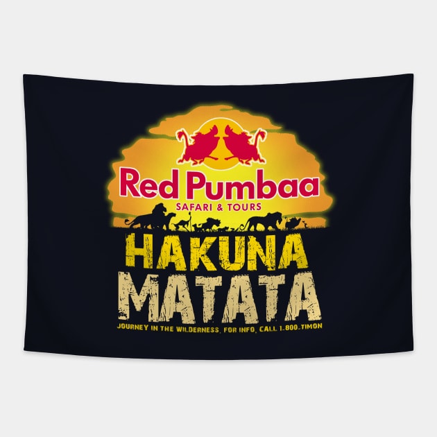 Red Pumbaa Safari & Tours Tapestry by maped