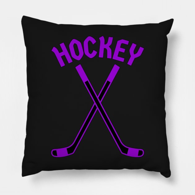 HOCKEY CROSSED STICKS LOGO Pillow by HOCKEYBUBBLE