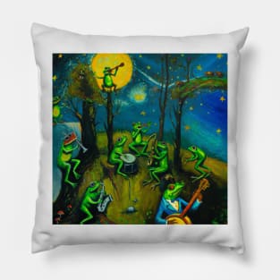 The Frogs Song Goblincore Aesthetic Pillow