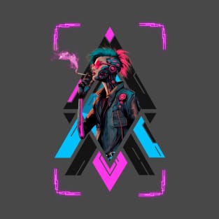 Cyberpunk Girl Smoking T-Shirt