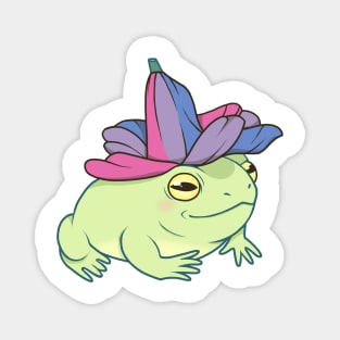 Bisexual Pride Flower Frog Magnet