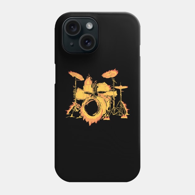 Music Note Flames, Playing Drums Is Life The Rest Is Just Details, Dibs On The Drummer, Drum Line, Musician Music Drummer Player Gift Phone Case by EleganceSpace