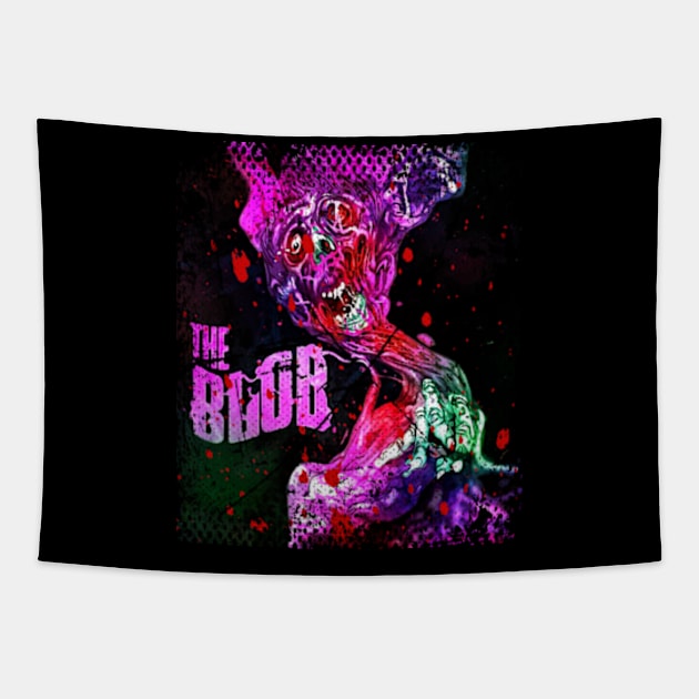 When Worlds Collide The Blob Film Tribute T-Shirt For Sci-Fi Horror Junkies Tapestry by Zombie green