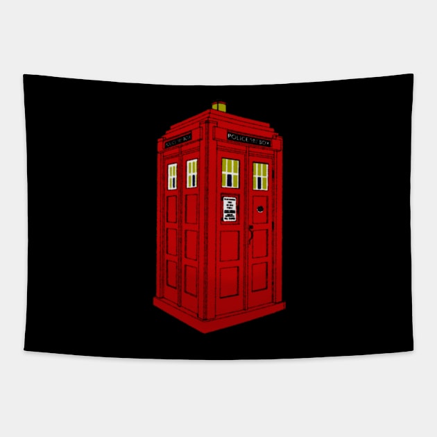 1920's Mackenzie Style Red Police Box Tapestry by J. Rufus T-Shirtery