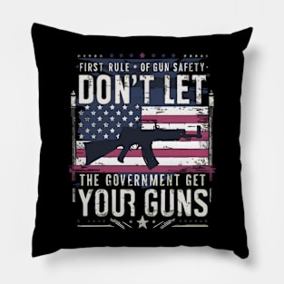 First Rule of Gun Safety gun rights supporters Pillow