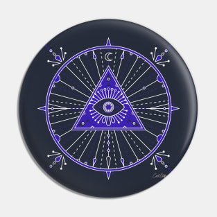 Navy Evil Eye Mandala Pin