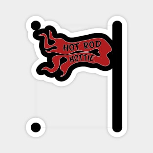 Hot Rod Hottie Flame Logo in Red and Black Magnet