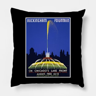 Buckingham Fountain Chicago Pillow