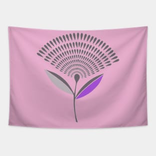 Mid Century Modern Dandelion Seed Head In Lilac Tapestry