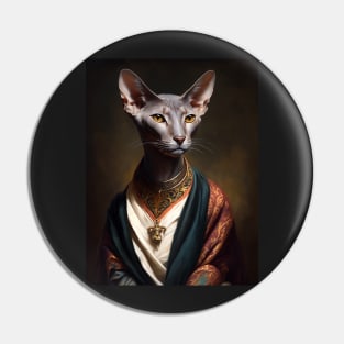 Royal Portrait of an Oriental Shorthair Cat Pin