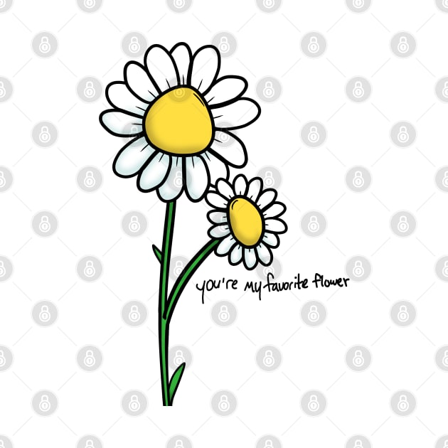 Favorite White Daisy (Black) (Front) by GAMS