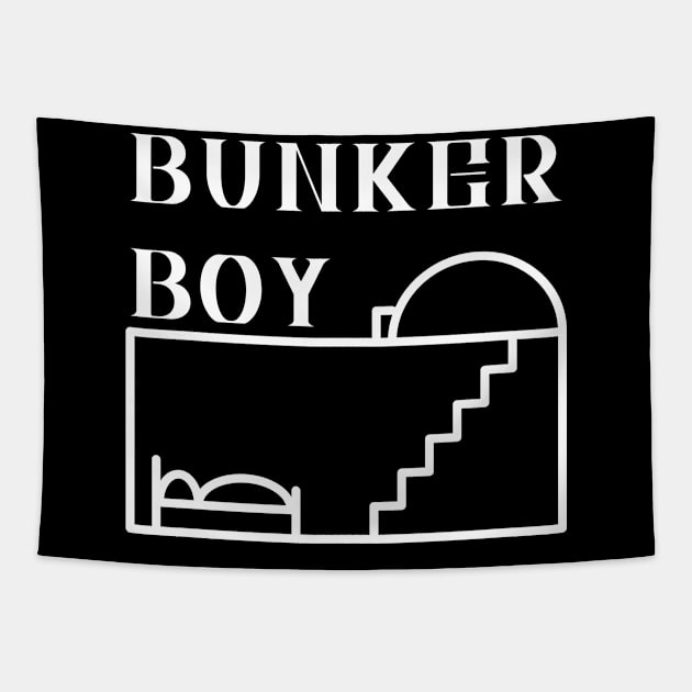 Bunker boy hiding Tapestry by All About Nerds