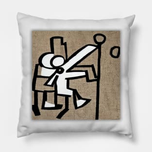 Figure Brothers With Ax Sticks Pillow